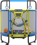 YORIN Trampoline for Kids 66'' 60'' 55'' Toddler Mini Small Trampoline Outdoor Indoor Trampoline W Basketball Hoop, Swing, Adjustable Gymnastics Bar, Gift for Baby, Toddlers & Kids