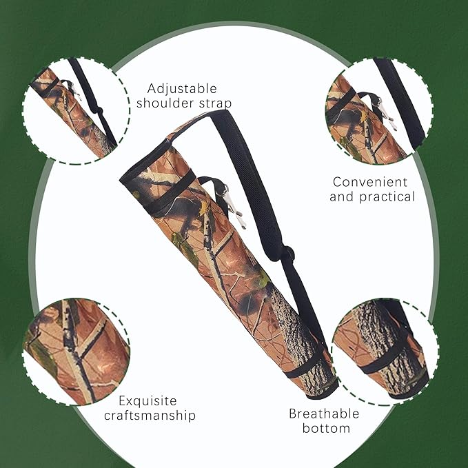 Archery Quiver Back and Hip Quivers Adjustable Arrow Backpack Bag Holder Side Hip Arrows Bag for Compound Recurve Bow Practice Target Hunting
