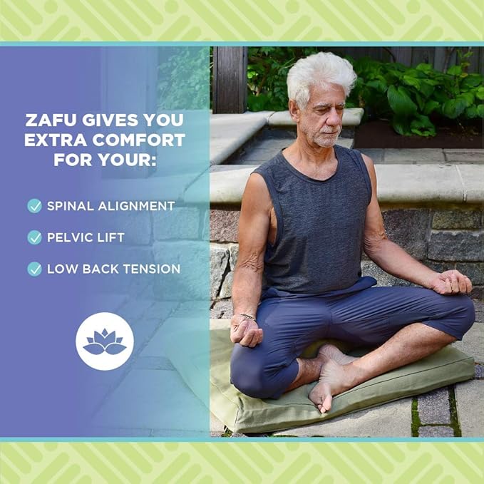 Bean Products Zafu Meditation Pillows for Sitting on Floor, Yoga Cushion, Cotton/Buckwheat Fill Yoga Pillow, Zafu Meditation Cushion, Zen Kneeling Prayer Pad- Made in USA - 14" Round - Royal Blue