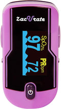 Zacurate FSA/HSA Eligible 500E Premium Fingertip Pulse Oximeter Oximetry Blood Oxygen Saturation Monitor with Silicon Cover, Batteries and Lanyard (Mystic Purple)