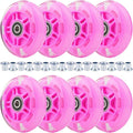 8pcs Inline Skate Wheels Led Light-Up Wheels 64/70/72/76/80mm w/Bushings 85-88A for Kids and Youth Beginners Children's Inline Skates Indoor/Outdoor Use (Pink, 80mm)