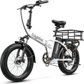 1000W Folding Electric Bike, 48V 20AH Large Removable Battery E Bike, 30+MPH, 80 Miles Max Range, 20" Fat Tire Electric Bike for Adults, Adult Electric Bicycles for Commute Beach Snow