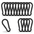 KINLINK 15 Pack Black Carabiner Clip, 1.57 inch Heavy Duty Spring Snap Hook, Small Caribeener Clips for Outdoor Camping, Swing Set, Hammock, Hiking Travel, Fishing, Quick Link Keychain