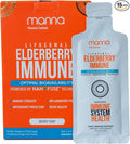 Manna Vitamins Evolved Liposomal Elderberry Immune Packets, Vitamins C, D etc. - Daily Immune Support for Adults, Kids - Sugar Free, Real Elderberry Extract, Syrup, Travel-Friendly, 15 Pack
