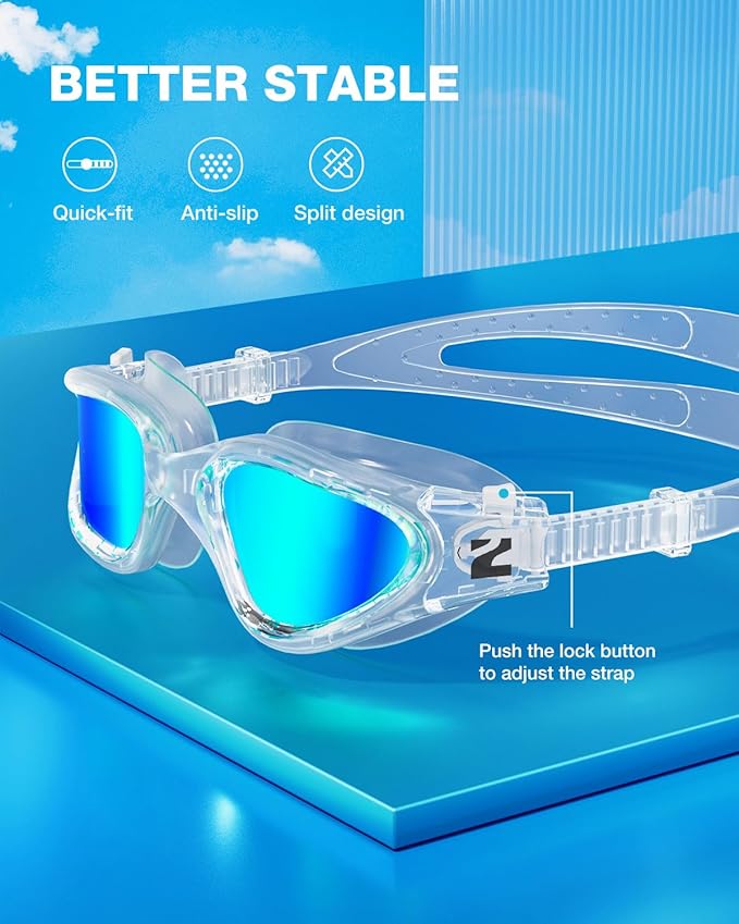 ZIONOR Swim Goggles, G1 SE Swimming Goggles Anti-fog for Adult Men Women