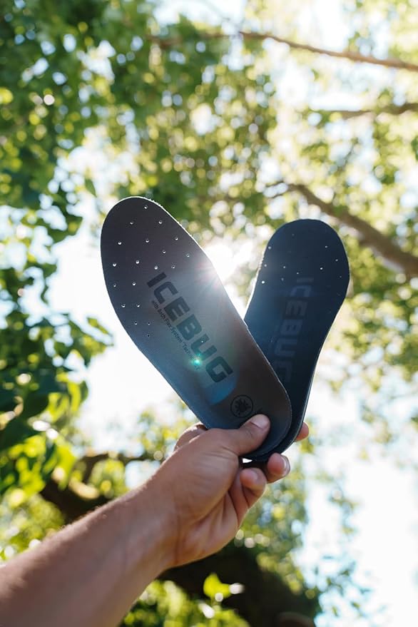 Icebug Comfort Insoles with Dynamic Arch Support, Charcoal Medium Arch, M 6/W 7.5-8
