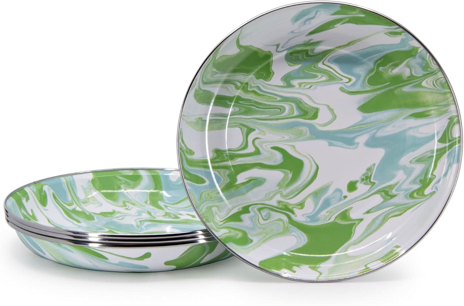 Golden Rabbit Enamelware Modern Monet Pasta Plates - Set of 4