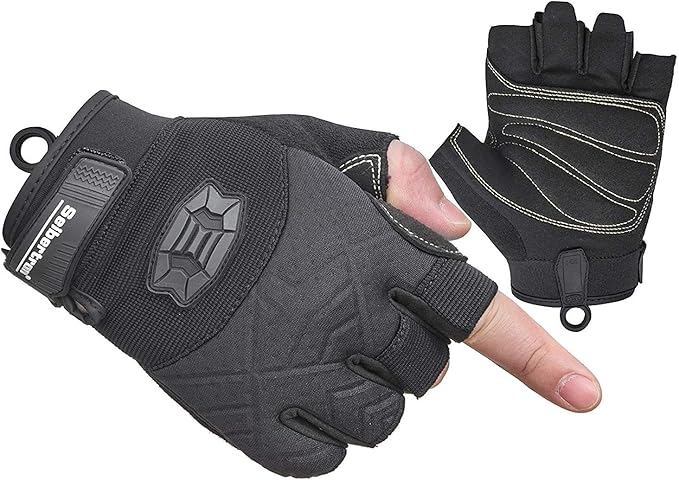Seibertron Full or Half Finger Padded Palm Lightweight Breathable Climbing Rope Gloves for Climbers, Rock Climbing, Rescue, Adventure, Sailing, Kayaking, Outdoor Sports