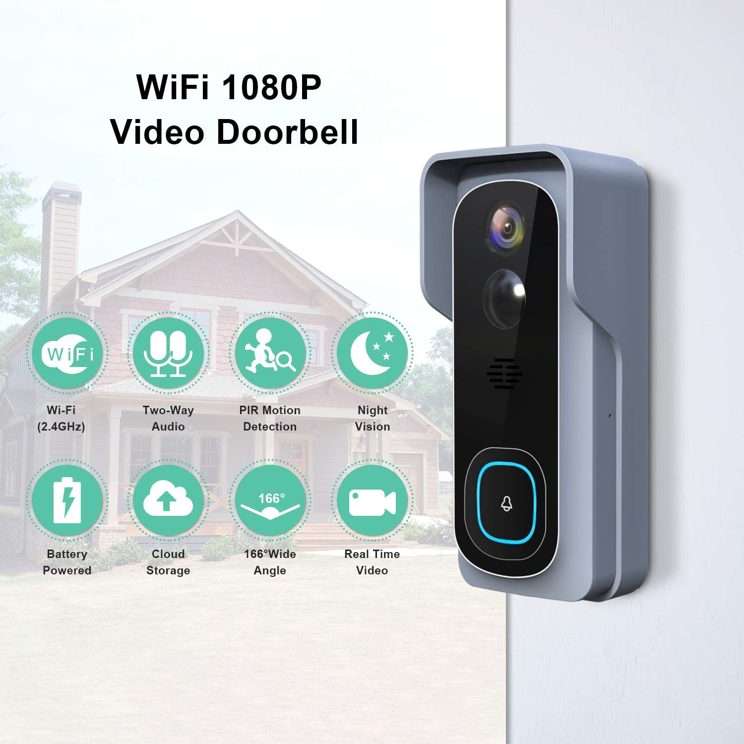 IN STOCK! Silarius SIL-DOORBELL2MPBSDB 2MP, WiFi Battery Powered Smart Doorbell Camera + Chime (Outdoor IP65), Cloudedge app , includes 32GB MicroSD card ***DISCONTINUED***