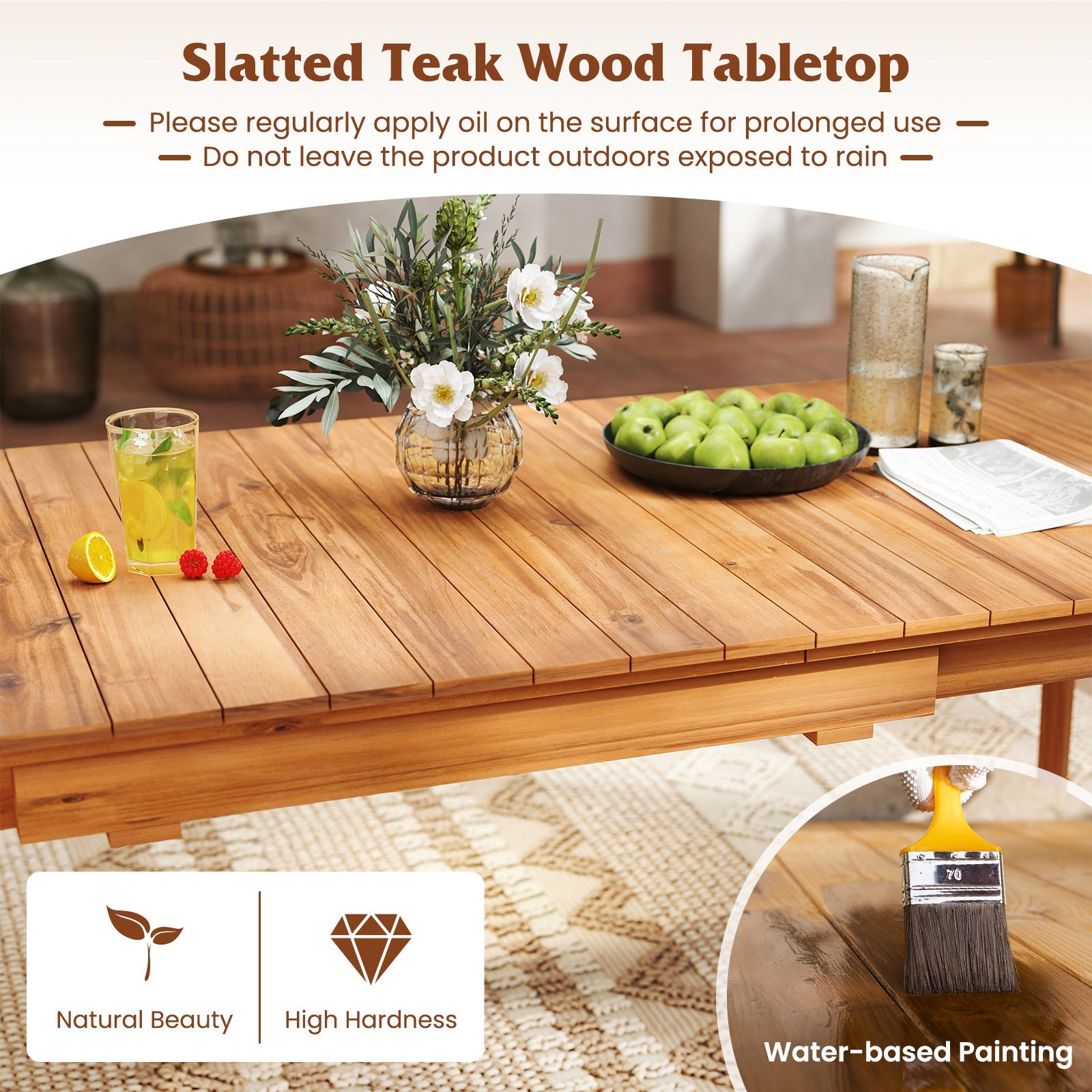 71 Inch-94 Inch 6-8 People Patio Extendable Dining Table