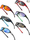 Frienda 6 Pack Polarized Sport Sunglasses for Men Multipack Fit over Glasses Pack Lot Set Men's Sport Fishing Eyeglasses