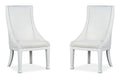 Kingston - Upholstered Host Chair (Set of 2) - Whisper White And Cerused Nutmeg