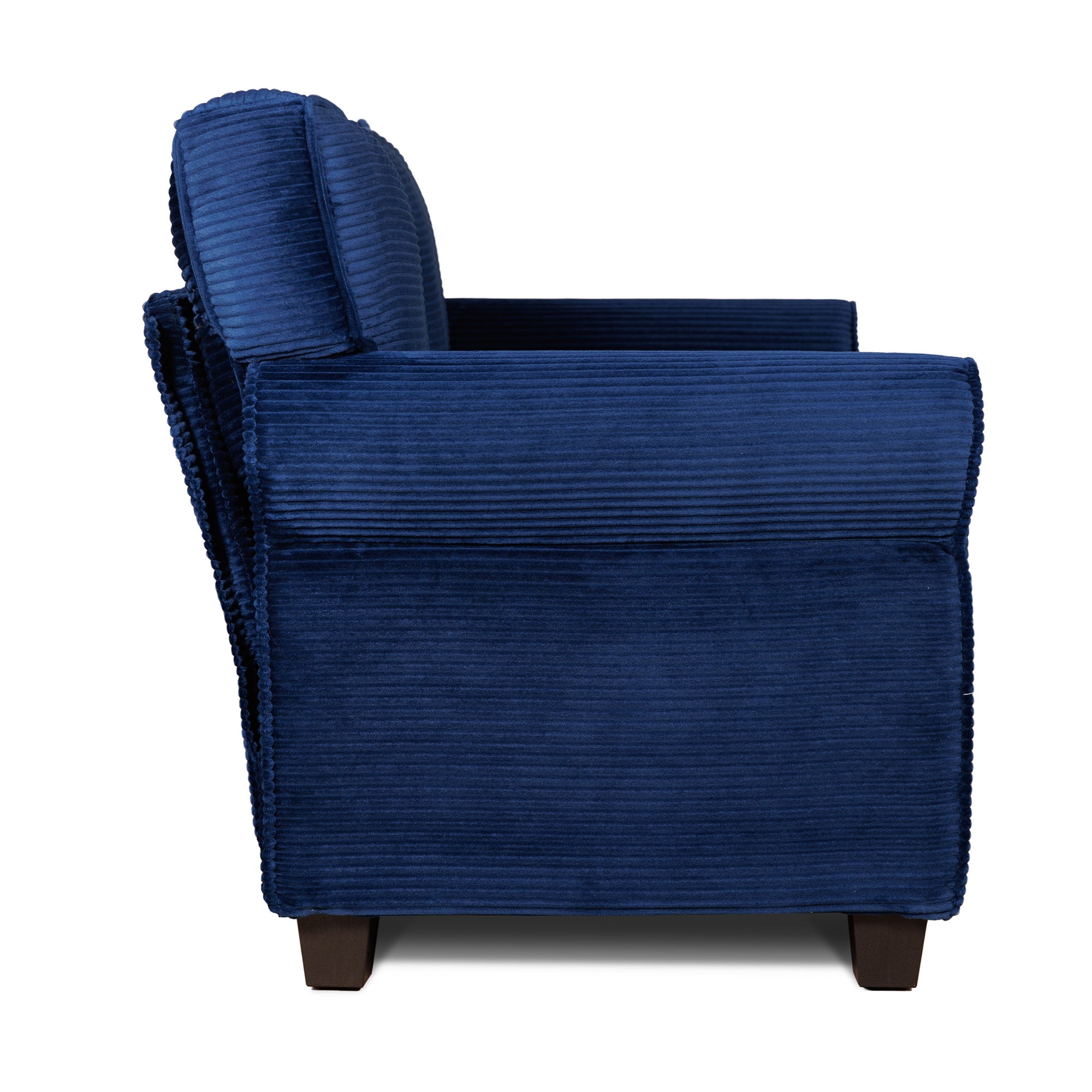 Loveseat Modern Corduroy Blue Removable Cushions Padded Arms 57 In 375 LB