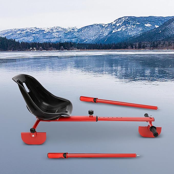 Snow Racer Sled, Modern Ski Scooter Scooter Board Snow Racer Sled up to 176.4lbs for Kids and Adults