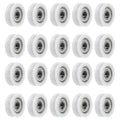 uxcell 20pcs U608ZZ Nylon Pulley U-Groove Ball Bearing 8x30x10mm U Groove Roller Wheel (GCr15) Chrome Steel Bearings, ABEC3