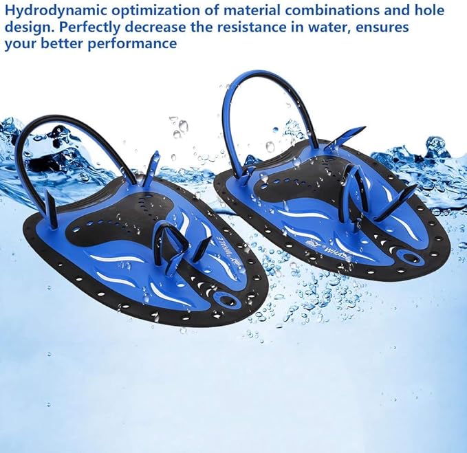 Swim Fins, Adjustable Kids Flippers for Swimming, Professional Swim Hand Paddles, Flat Paddles for Kids, Children, Men, Women