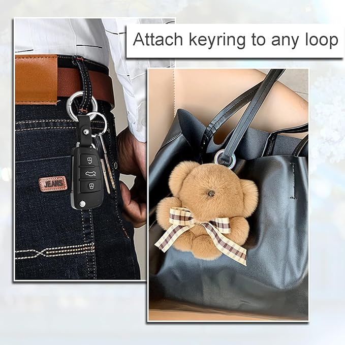 10 Pack 1-1/4Inch Trigger Spring O Rings, Metal Round Carabiner Clip Snap Hook, Spring Keyring Buckles for Replacement Purse Strap, Paracord Lanyard Clips, Keychain Rings Hardware DIY Crafts Making