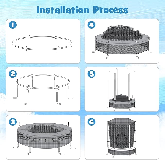 GYMAX Toddler Trampoline, 55” Trampoline for Kids with Bottom-to-Top All-Round Enclosure Net & Seamless Jumping Mat, ASTM Approved Easy Assembly Kids Mini Trampolines Indoor/Outdoor