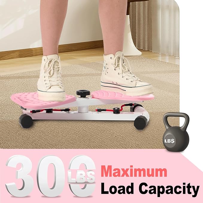 HOTSWEAT Waist Twister, Exercise Twist Boards Twisting Waist Machine for Women Belly Fat, Noiseless Ab Twister Machine with Resistance Bands, Waist Sculptor for Home Gym