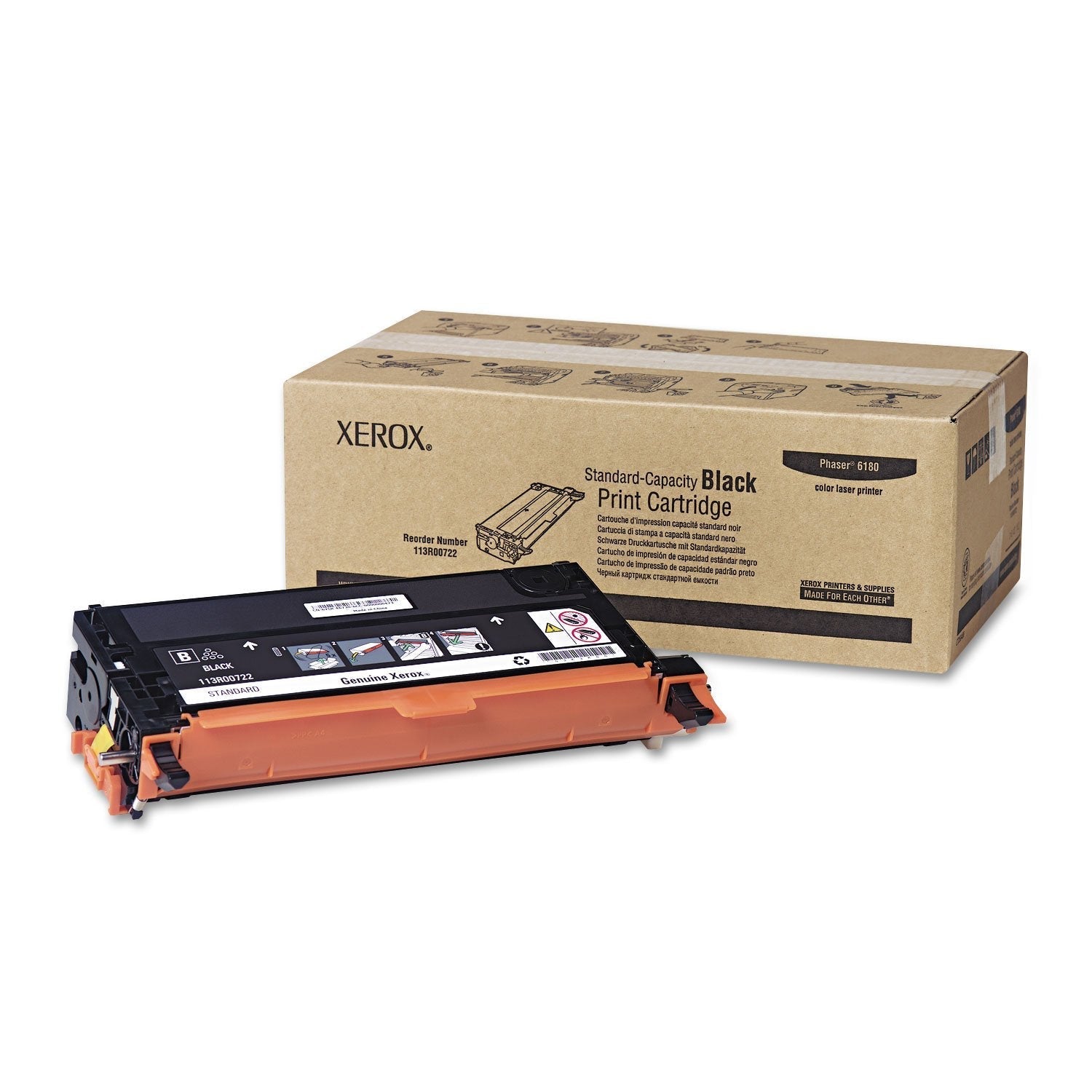 New, Pre-Owned - Xerox Phaser 6180 (113R00726) Black Standard Yield Toner Cartridge