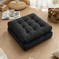 Tiita Square Floor Pillow, Thicken Tufted Seat Cushion, Floor Cushion for Yoga Meditation Living Room Balcony Office Outdoor, Set of 2, 22x22 Inch, Black