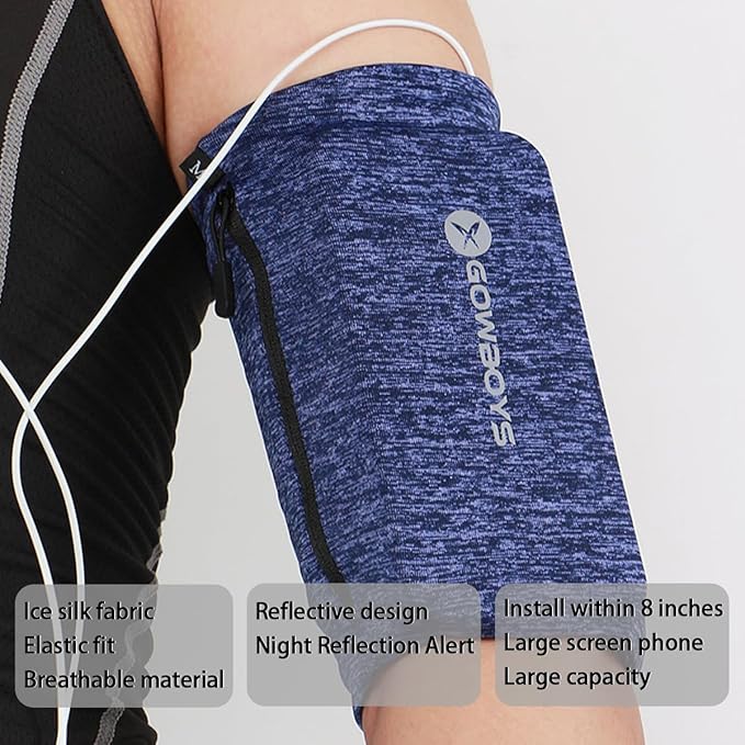 Running Phone Armband for Men Women,Universal Arm Bands for Phones Below 8 Inches,Waterproof Cell Phone Armband for Hiking,Running,Cycling,Climbing(Blue S)