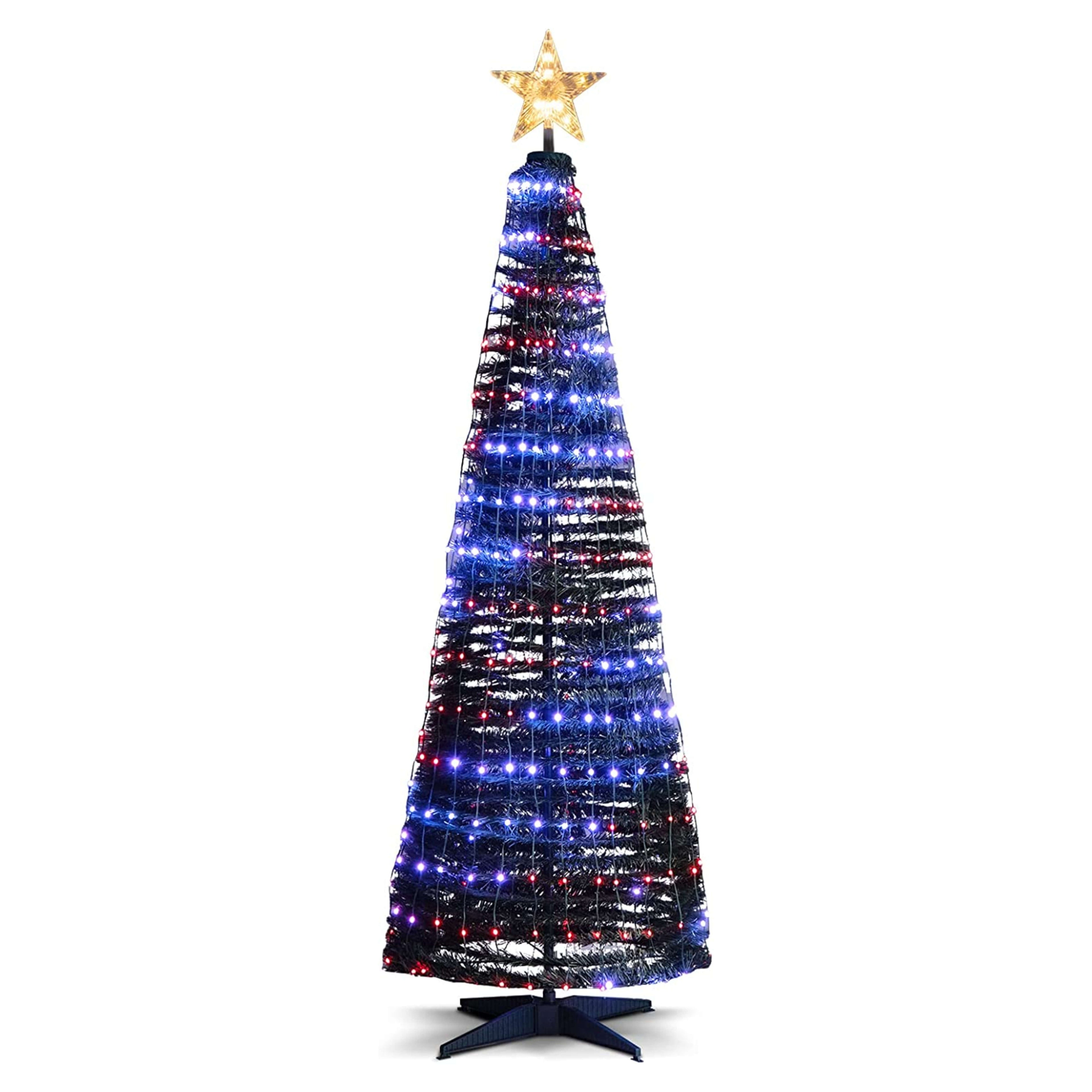 6.2 Feet Pop-up Lighted Christmas Tree with 282 RGB LED Lights-Green