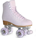 Roller Skates for Women or Men with Height Adjustable Rubber Stoppers Retro Suede Quad Roller Skates for Outdoor and Indoor