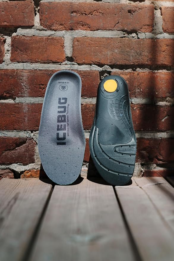 Icebug Comfort Insoles with Dynamic Arch Support, Charcoal High Arch, M 11