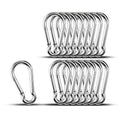 Small Carabiner Clip Hooks, 15pcs 3.54 inch Carabiners Heavy Duty, 304 Stainless Steel Spring Snap Hook Fits Camping Hiking, Metal Clips for Rope Chain Keys Rings
