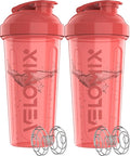 '-2 Pack- 28 oz Protein Shaker Bottles for Protein Mixes - 2x Wire Whisk | Leak Proof Shaker Cups for Protein Shakes | Protein Shaker Bottle Pack (Pink Set)
