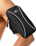 HiRui Arm Bag & Wrist Bag Phone Holder, Sports Running Armband for Gym, Cycling & Workout, Compatible with iPhone 16/15/14 Series, Samsung Galaxy & More, Reflective, Adjustable, Secure Fit (Black)
