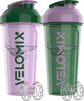 '-2 Pack- 28 oz Protein Shaker Bottles for Protein Mixes - 2x Wire Whisk | Leak Proof Shaker Cups for Protein Shakes | Protein Shaker Bottle Pack (Flower Set)