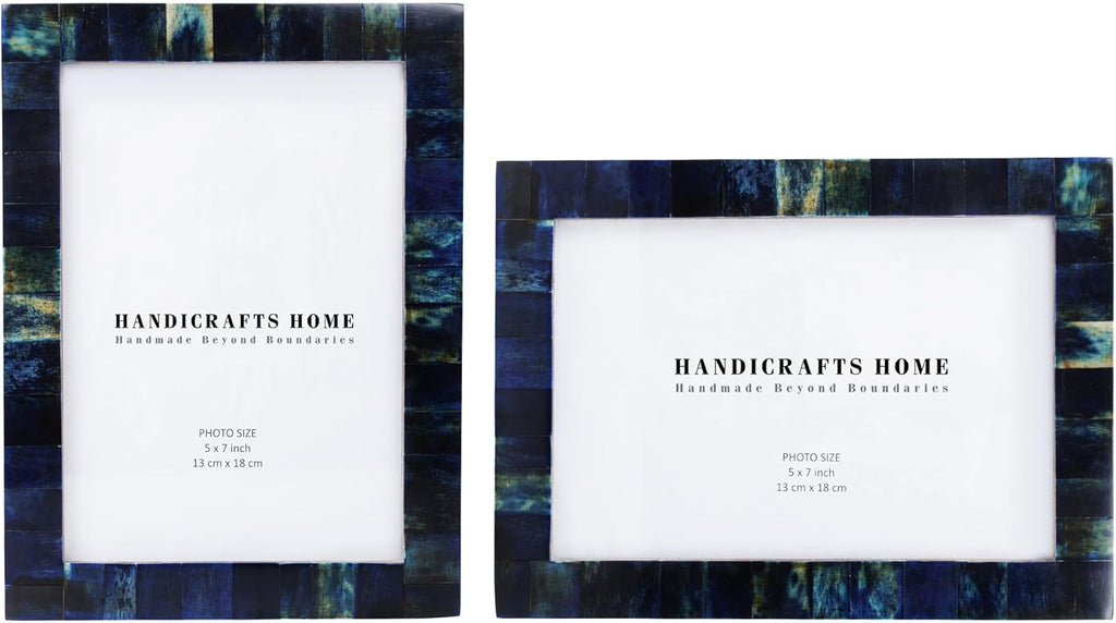 Picture Frame Vintage Style Collection Bone Inlay Blue Pack of 2 – 3 Sizes