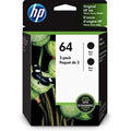 New, Pre-Owned - HP 64 (N9J90AN) Black Ink Cartridge- 2 Pack