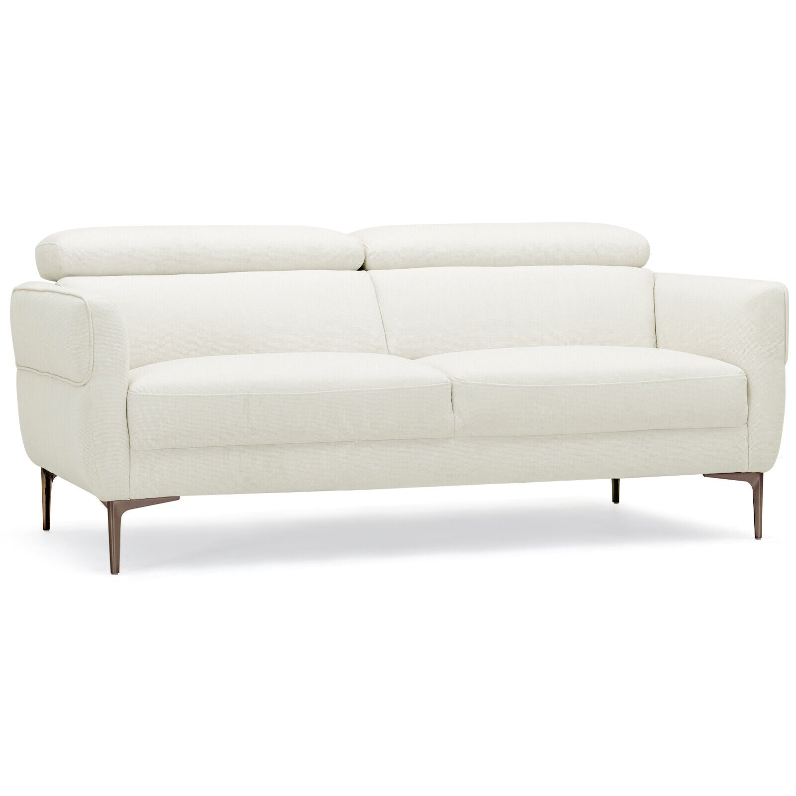 72.5 Inch Modern Fabric Loveseat Sofa Couch with Adjustable Headrest