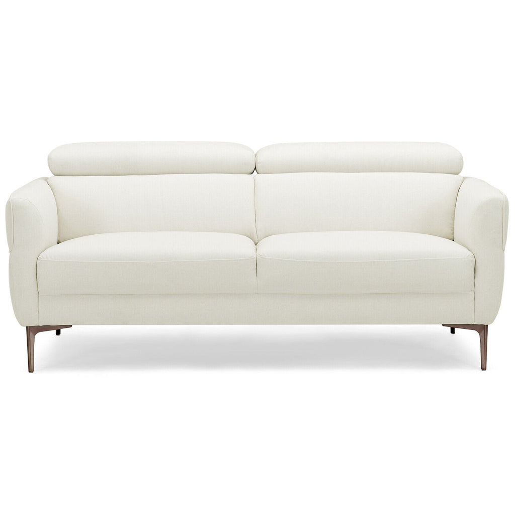 72.5 Inch Modern Fabric Loveseat Sofa Couch with Adjustable Headrest