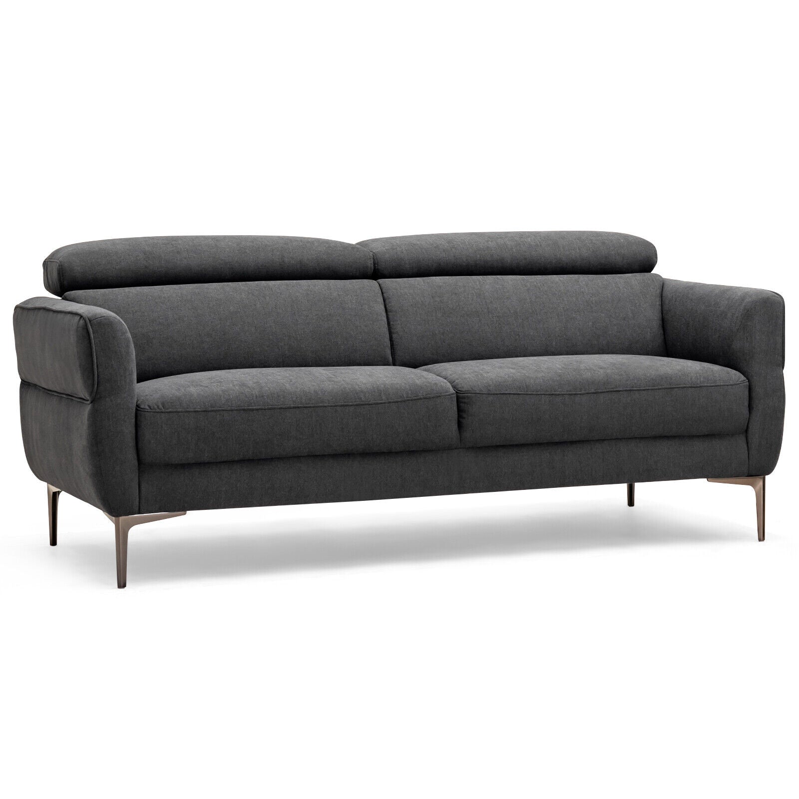 72.5 Inch Modern Fabric Loveseat Sofa Couch with Adjustable Headrest
