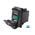 12V Dual USB Charger Socket LED Voltage Voltmeter Rocker Switch Panel Car Boat