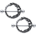 14G 3/4 Clear Gem Face Crescent Moon Nipple Shield Set