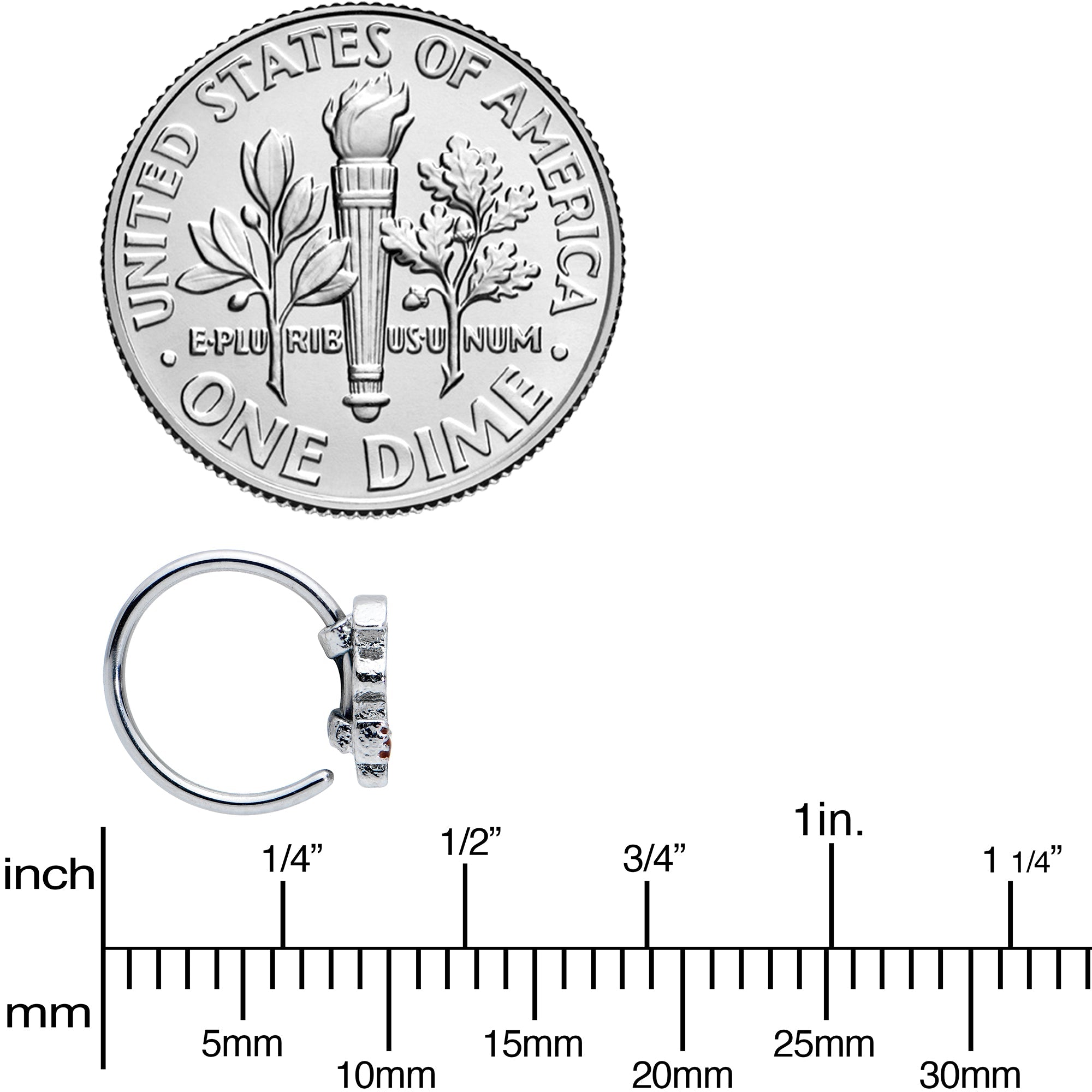 20G 7mm Witch Hat Ghost Halloween Nose Hoop