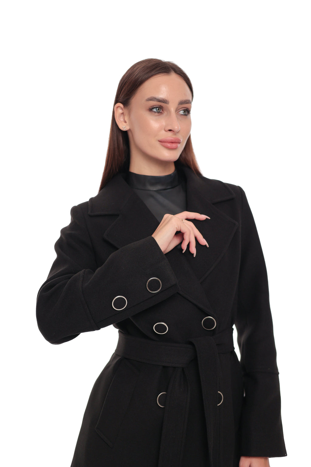 Zuri Cashmere Blend Overcoat in Black