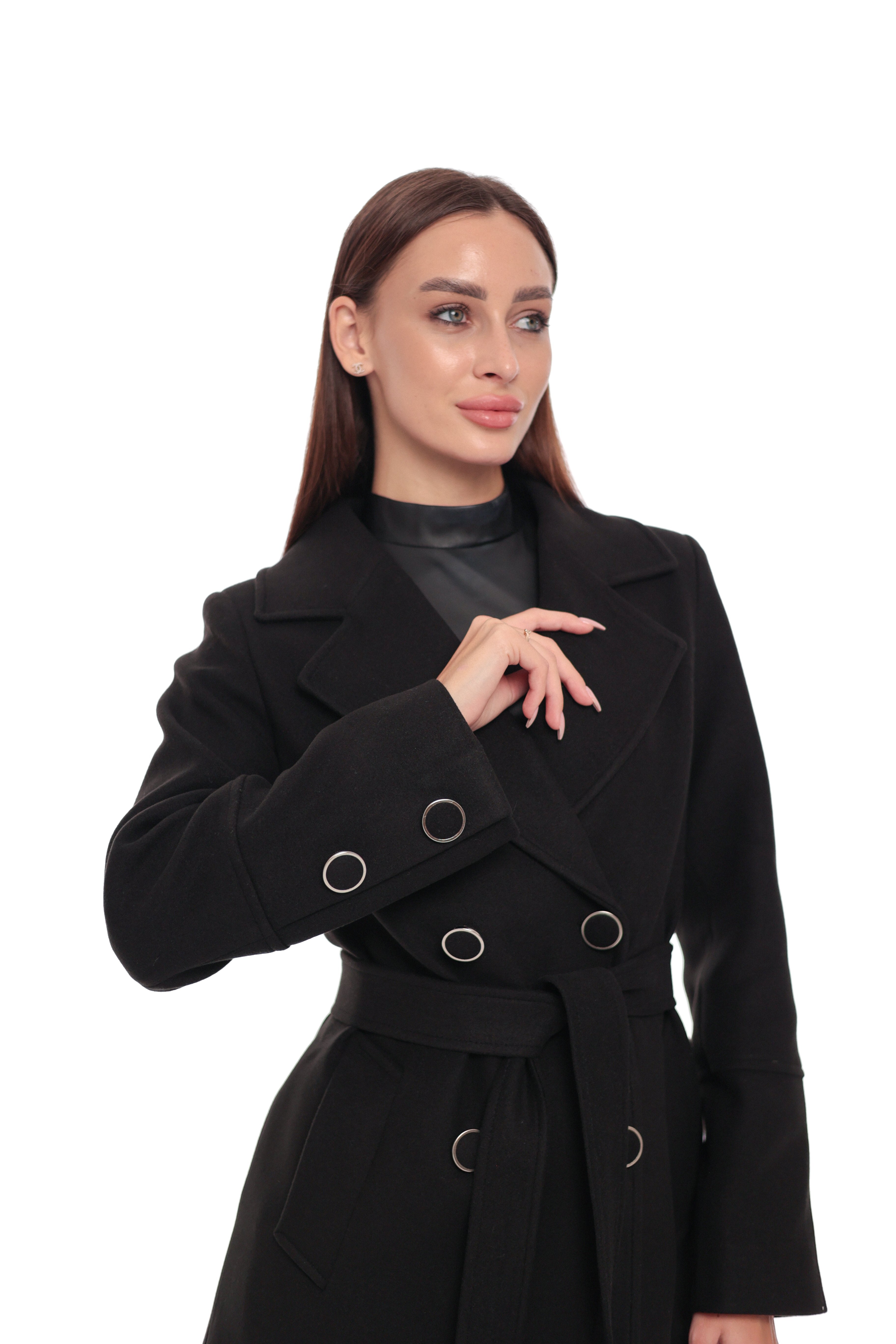 Zuri Cashmere Blend Overcoat in Black
