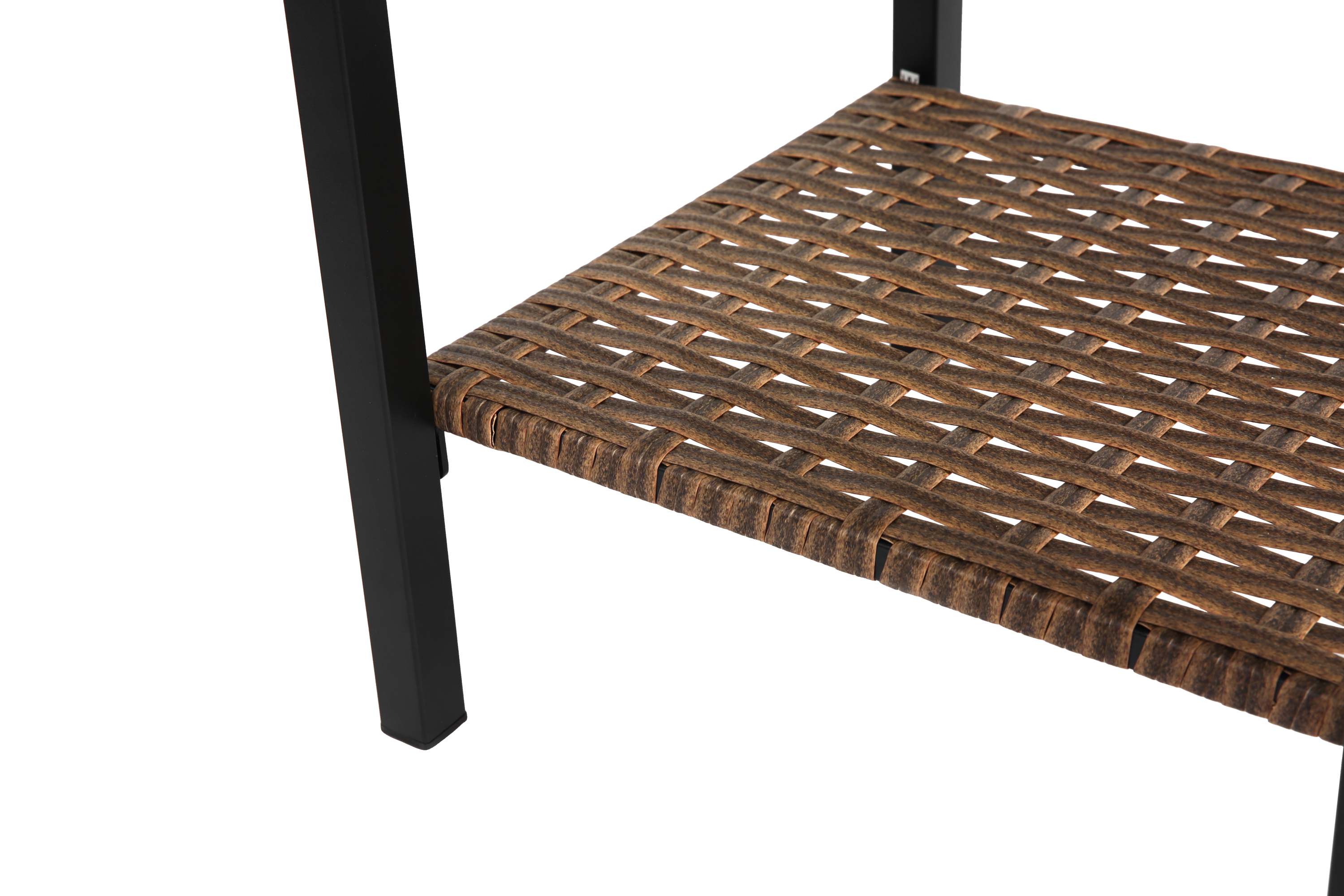 Outdoor Patio Set PE Rattan Steel Brown Swivel Rocker 3 Piece 350 LB