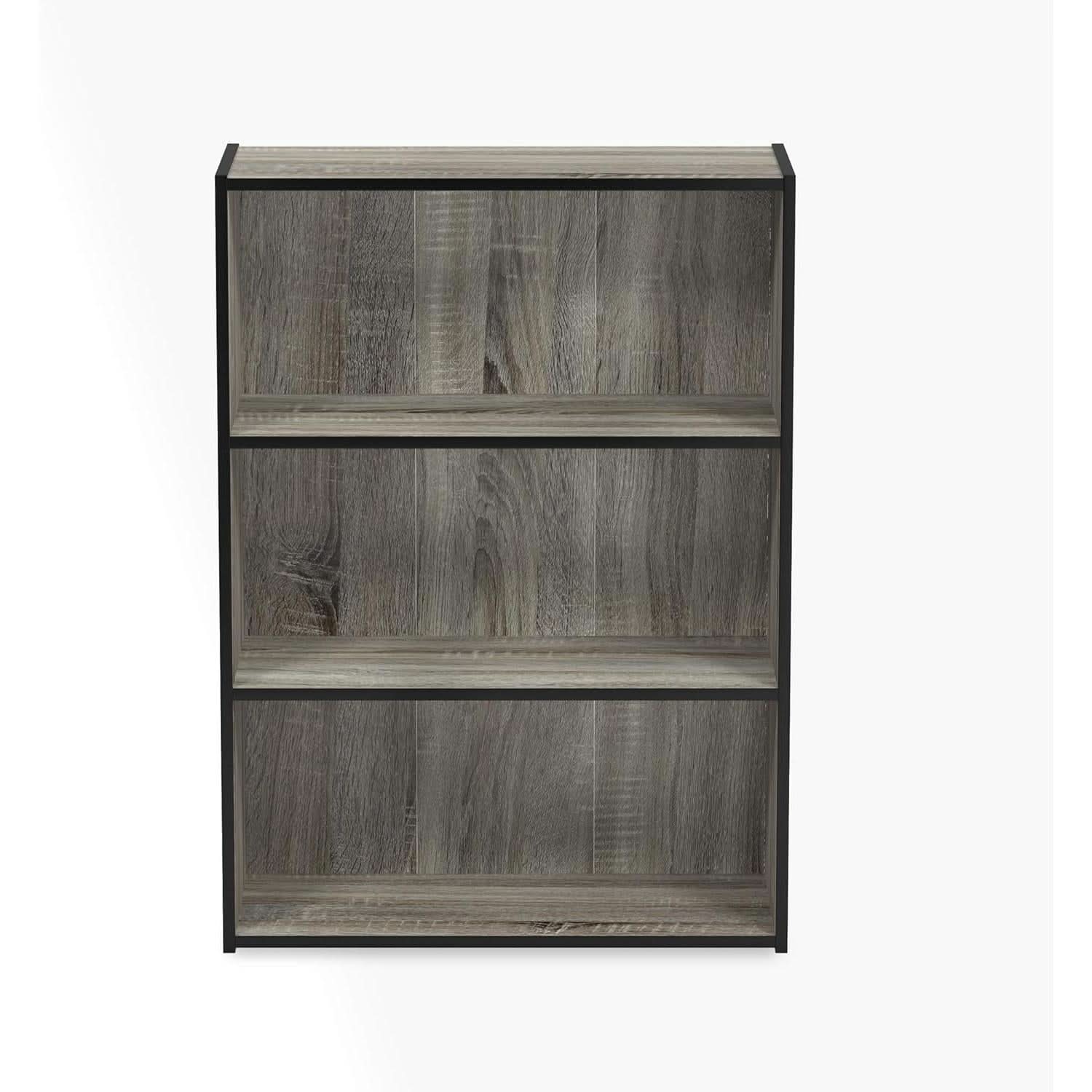 Pasir 3 Tier Open Shelf Bookcase in French Oak Grey