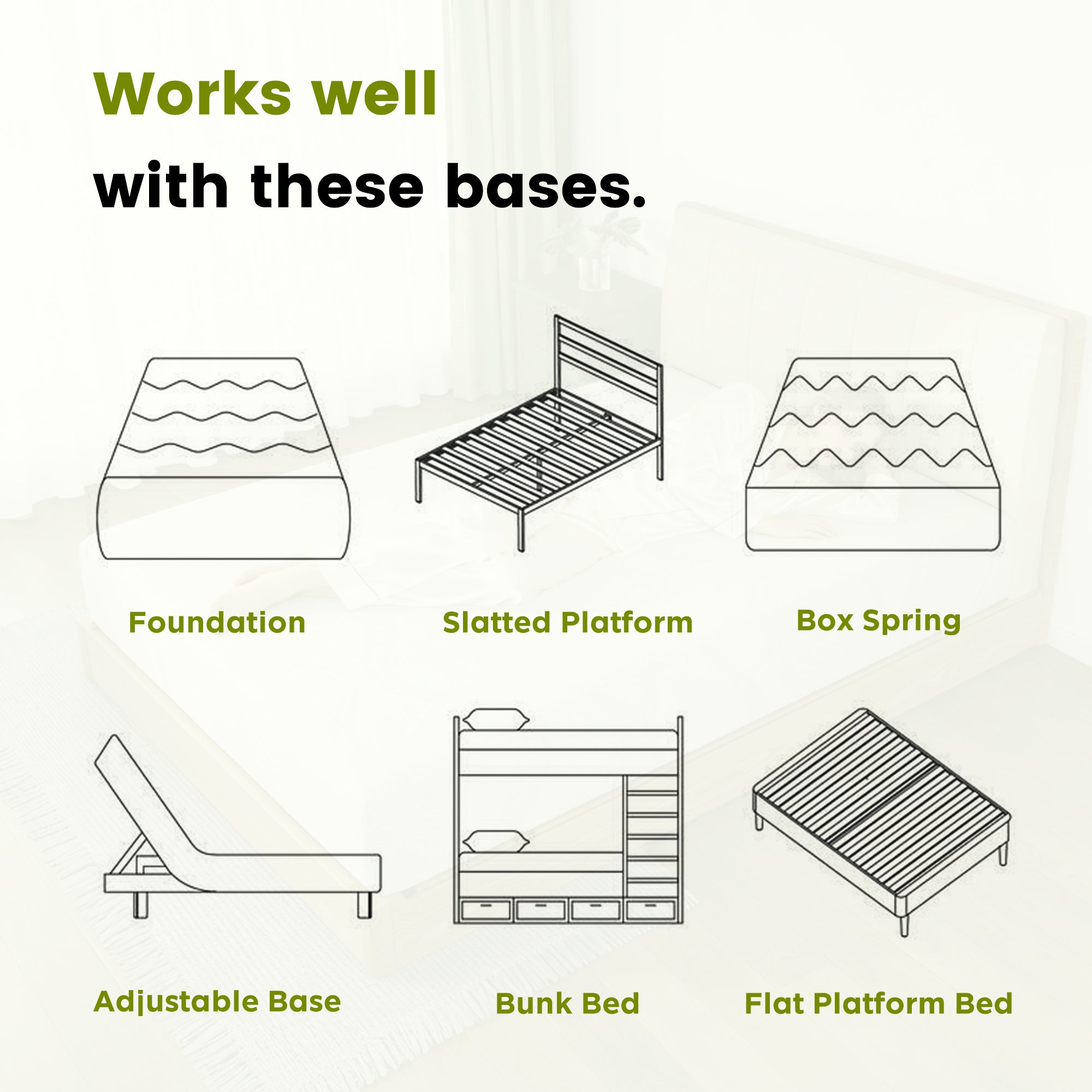 Mattress Memory Foam White Queen 10in Gel Cooling Layers