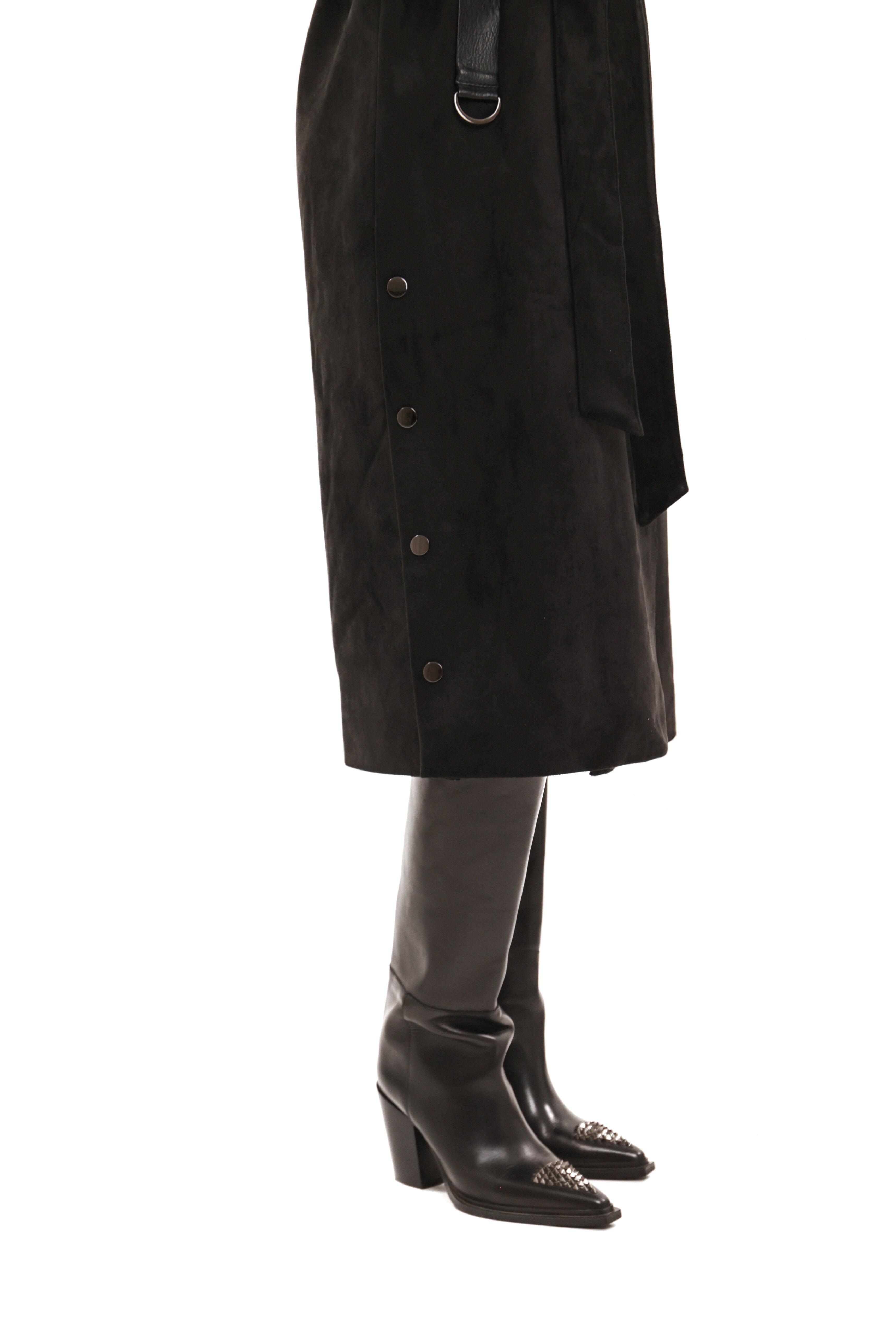 Genuine Mink Fur Eco Suede Coat