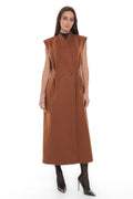 Eileen Cashmere Blend Longline Vest in Cinnamon