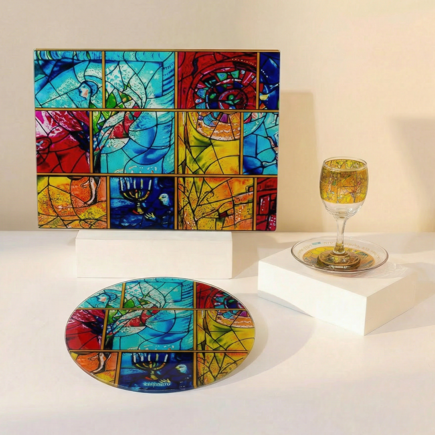 Handcrafted Modern Jewish Gift Set – Chagall Yellow Series