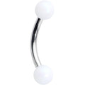 16G 5/16 Matte White Aurora Curved Eyebrow Ring